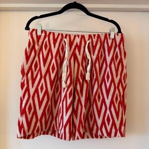 Orlebar Brown Red and White Patterned Shorts
